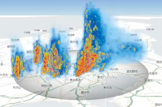 雨雲の3次元観測結果